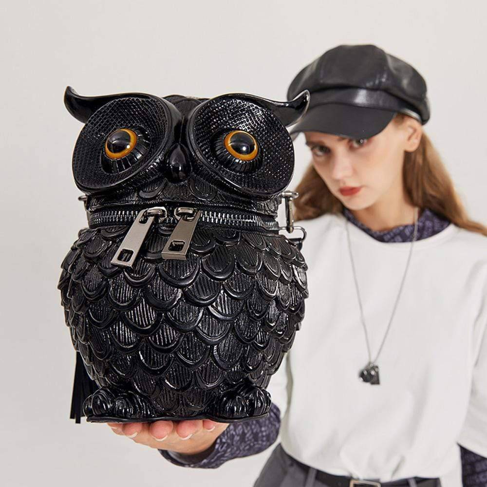 Rossie Viren 3D owl handle shoulder backpack featuring a cute owl design, crossbody style, ideal for girls and casual use.