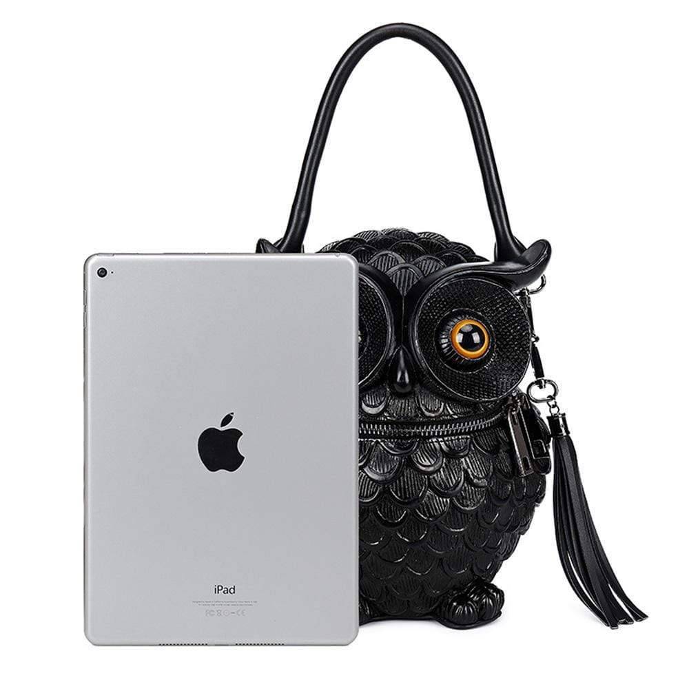 Rossie Viren 3D owl handle shoulder backpack featuring a cute owl design, perfect for cross-body or messenger style carrying.