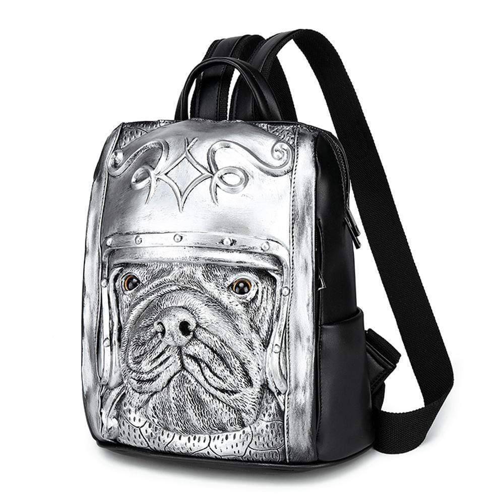 Rossie Viren 3D Sha Pei dog waterproof backpack with helmet, featuring realistic 3D animal design and spacious compartments.