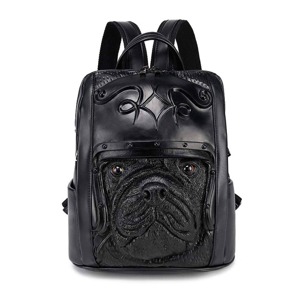 Rossie Viren 3D Sha Pei dog waterproof backpack with helmet, showcasing detailed animal design and durable construction.