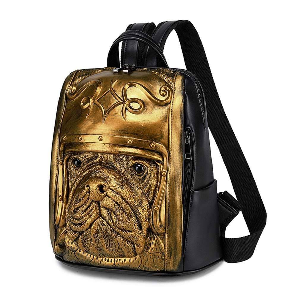 Rossie Viren 3D Sha Pei dog waterproof backpack with helmet, featuring detailed 3D animal design and adjustable straps.