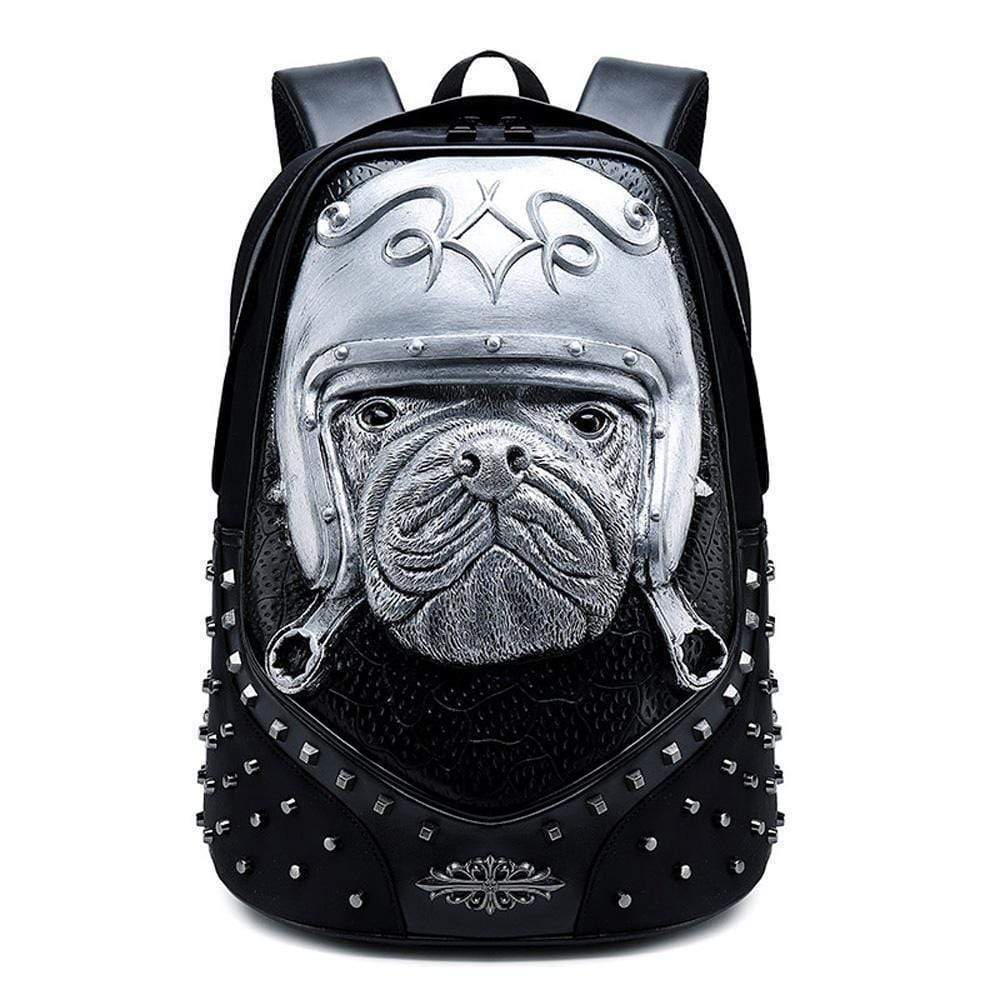 Rossie Viren 3D backpack featuring a creative dog pattern, unisex trendy school bag with animal design and vibrant colors.