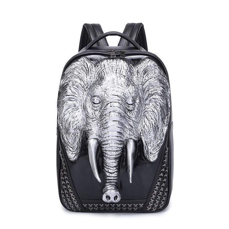 Rossie Viren 3D elephant backpack with studded details, perfect for children, featuring a fun animal design and spacious interior.