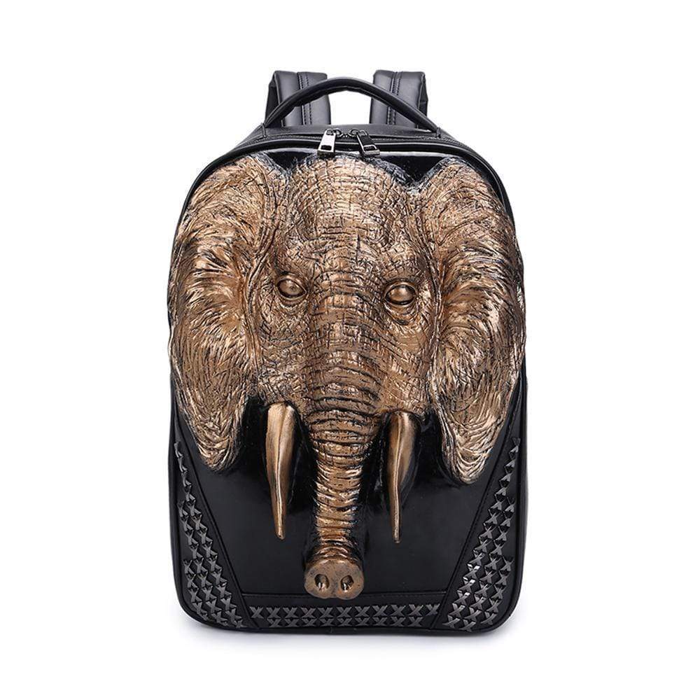 Rossie Viren 3D elephant backpack with studded details, ideal for children’s school, featuring a fun animal design and spacious interior.
