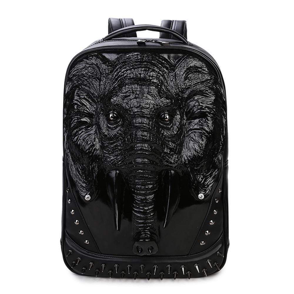 Rossie Viren 3D elephant backpack with studded details, perfect for children, featuring a spacious design for school and daily use.