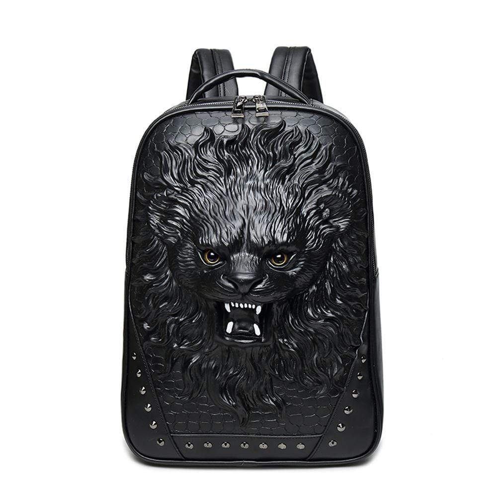 Rossie Viren 3D laughing lion backpack, outdoor travel backpack with animal design, suitable for computer and daily use.