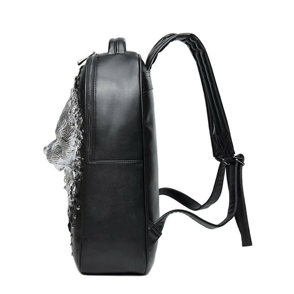 Rossie Viren 3D laughing lion backpack with detailed animal design, ideal for outdoor travel and carrying a computer.
