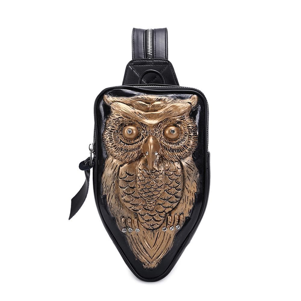 Rossie Viren 3D owl mini waterproof backpack for girls, featuring animal design, chest and shoulder straps, compact and durable.