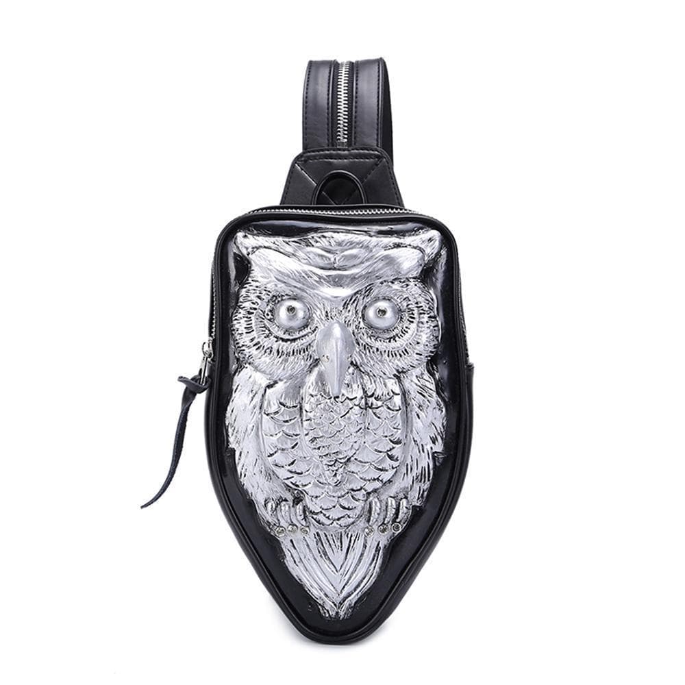 Rossie Viren 3D Owl mini waterproof backpack for girls, featuring a cute owl design and compact chest shoulder strap style.