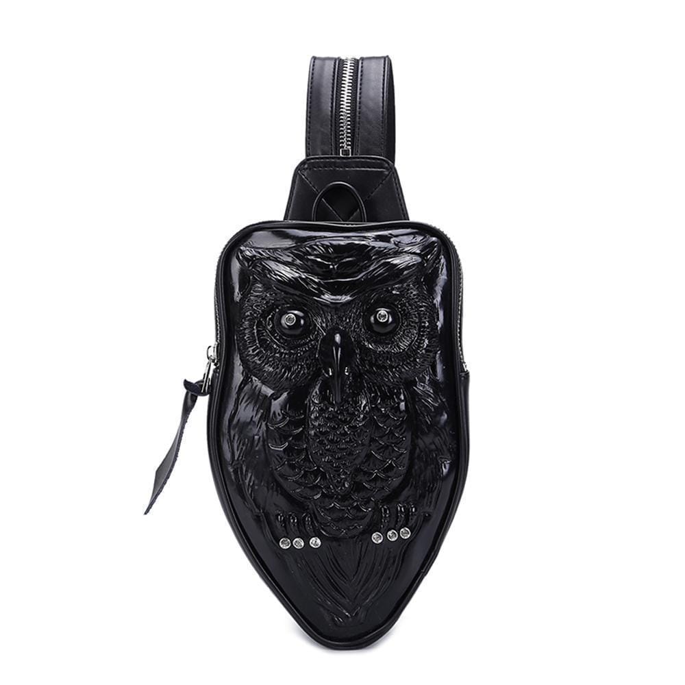 Rossie Viren 3D owl mini waterproof backpack with chest strap, ideal for girls, featuring a cute owl design and compact storage.