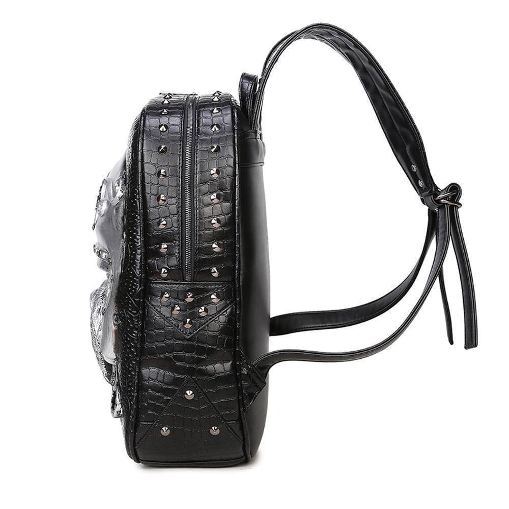 Unisex 3D dog pattern backpack by Rossie Viren featuring a creative animal design and trendy style without studs.