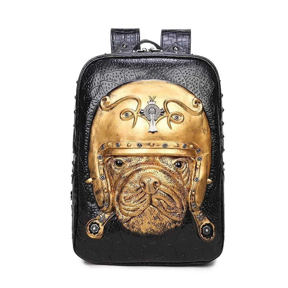 Unisex 3D dog-themed backpack by Rossie Viren with creative animal pattern, trendy design, and no studs for casual school use.