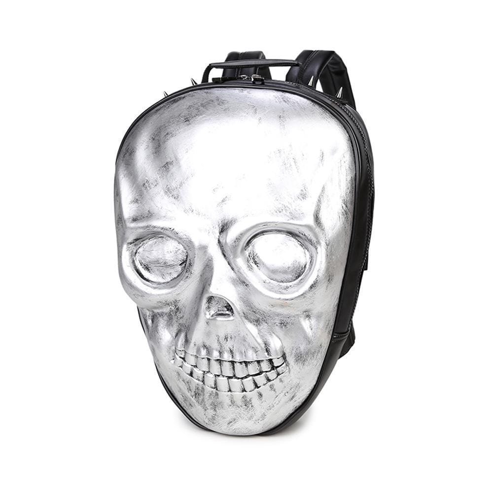 Rossie Viren 3D Halloween Skull Ghost backpack with faux leather, featuring a spooky design, ideal for carrying laptops and essentials.