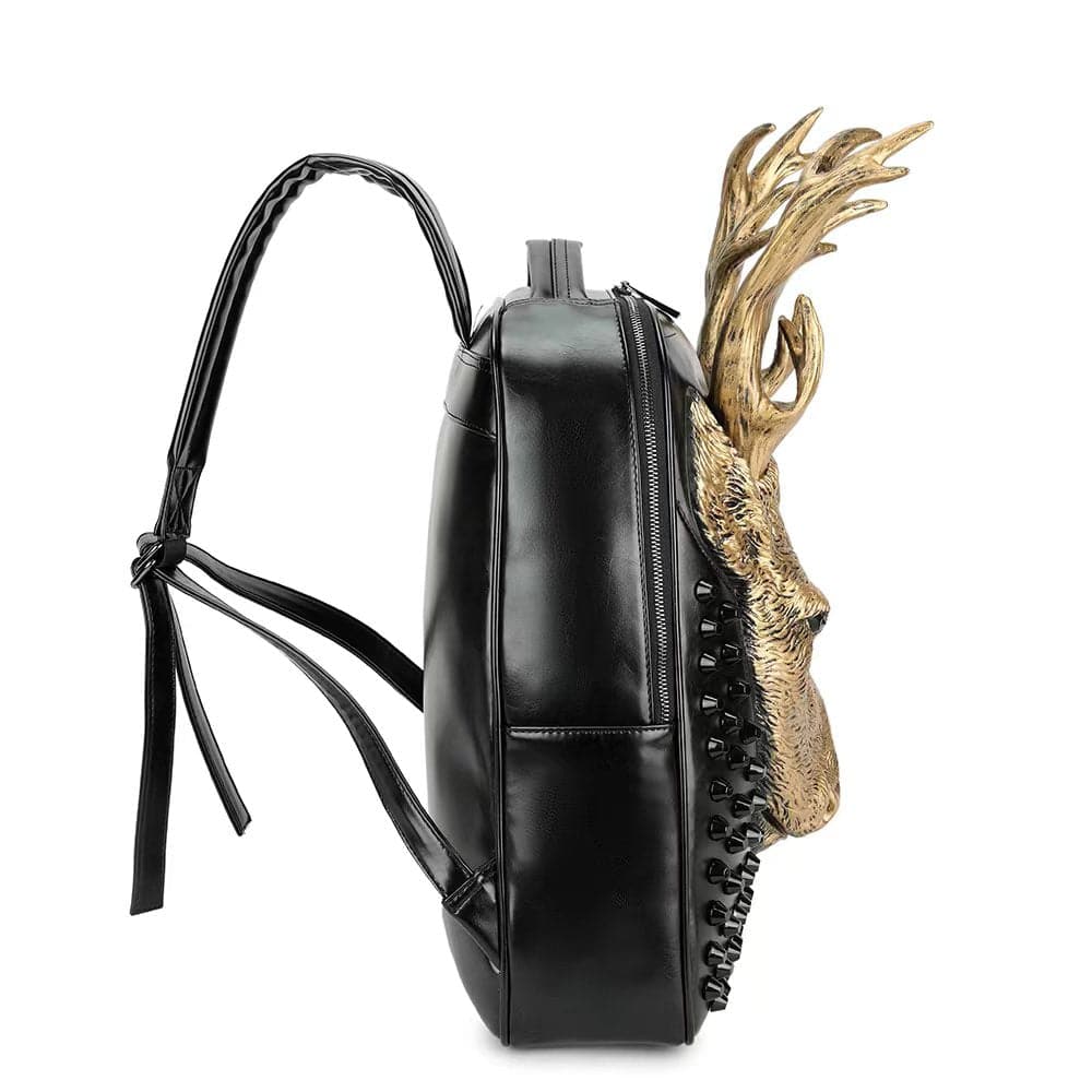 Rossie Viren 3D cow head studded backpack with textured design, featuring prominent cow face detail and stud embellishments.