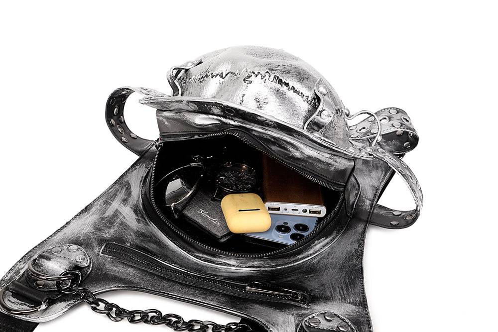 3D skull design fashion backpack for women by Rossie Viren, featuring a bold, smiling skull graphic on a stylish backpack.