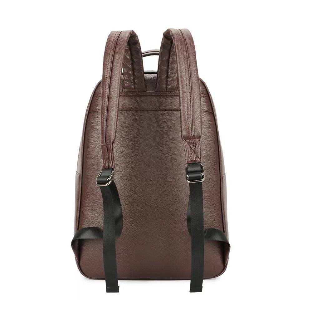 Rossie Viren 3D lion studded soft PU leather backpack with flat design, ideal for travel and laptop storage.
