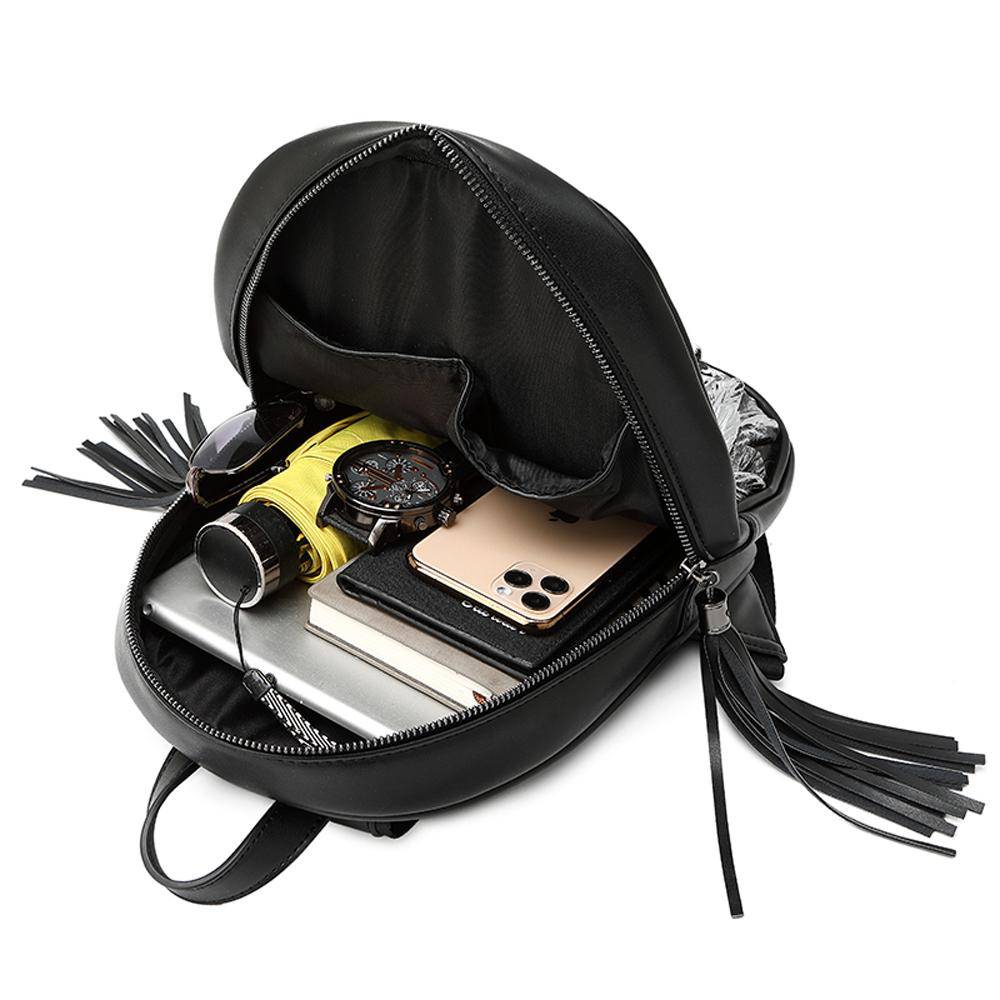 Rossie Viren 3D Skull Owl Small Backpack featuring a detailed skull and owl design, perfect for stylish everyday use.