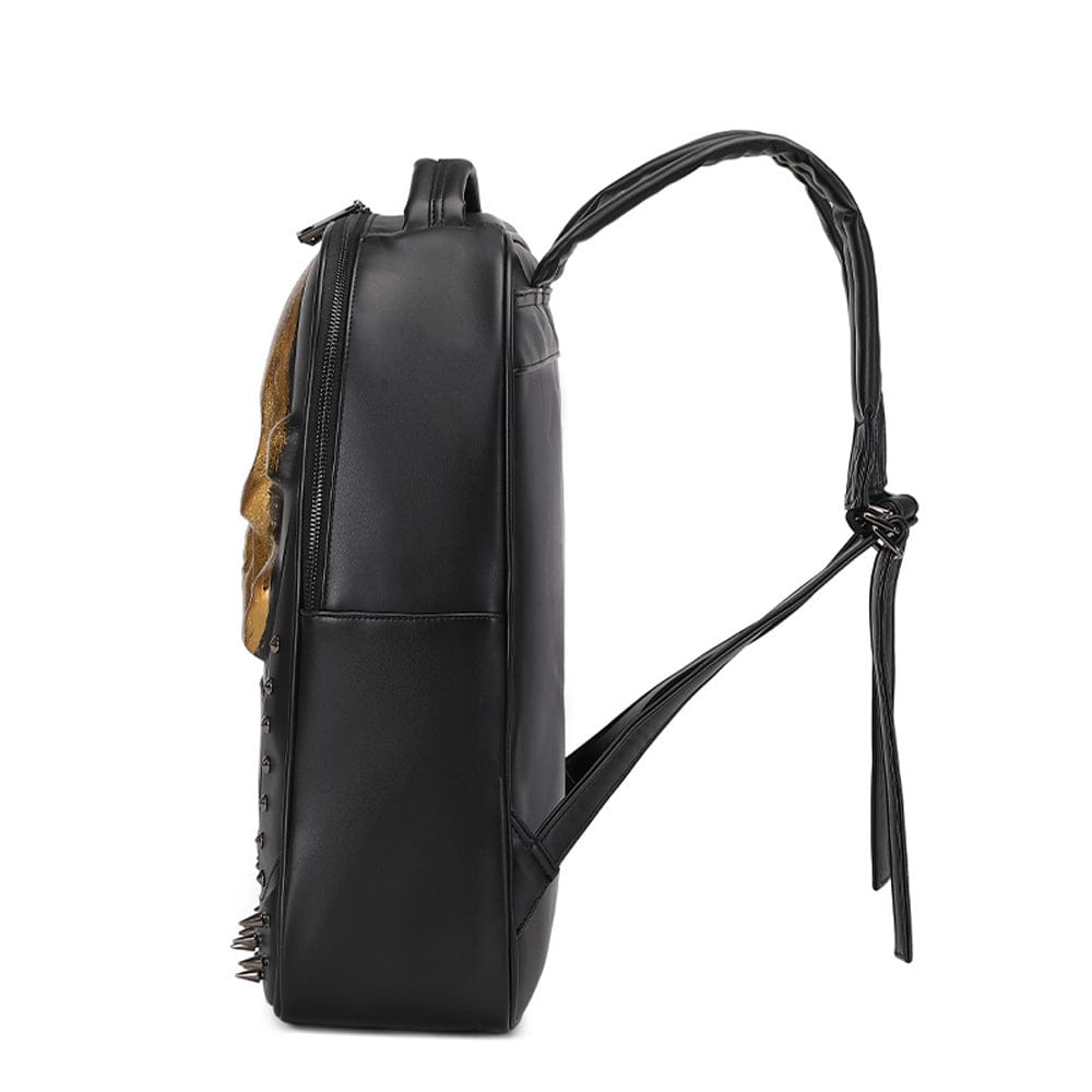 Rossie Viren 3D Skull Backpack featuring a smiling pirate skull and crossbones design, perfect for a bold, stylish look.