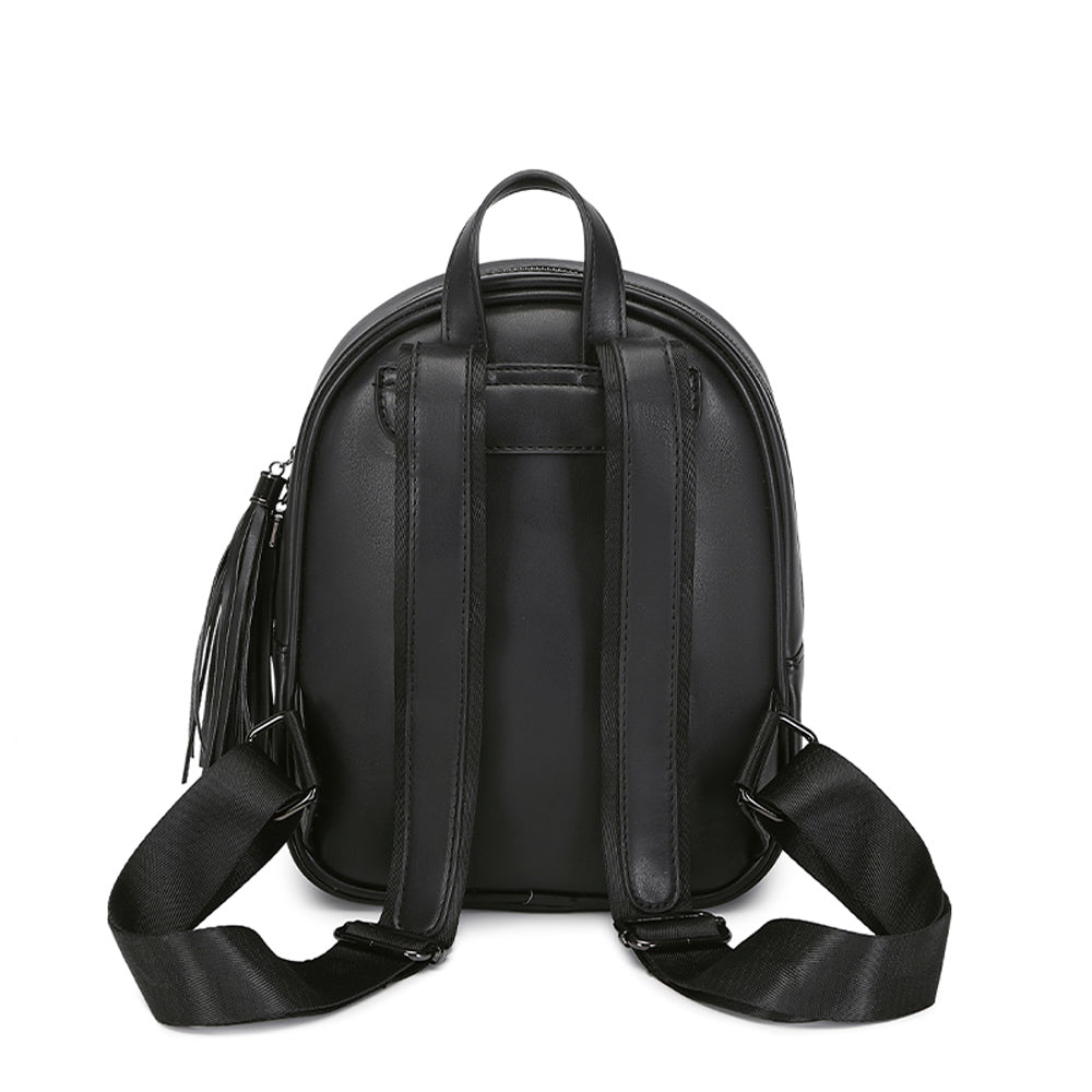 Rossie Viren 3D skull with rose backpack featuring glowing green eyes, detailed design with vibrant artwork for stylish carry.