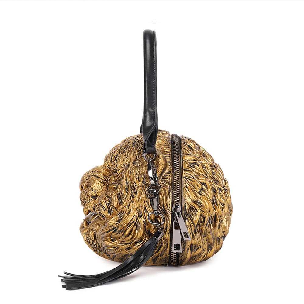 Fashion Rossie Viren 3D Happy Small Tiger Head Square Bag, cross body shoulder bag with handle and vibrant animal design.