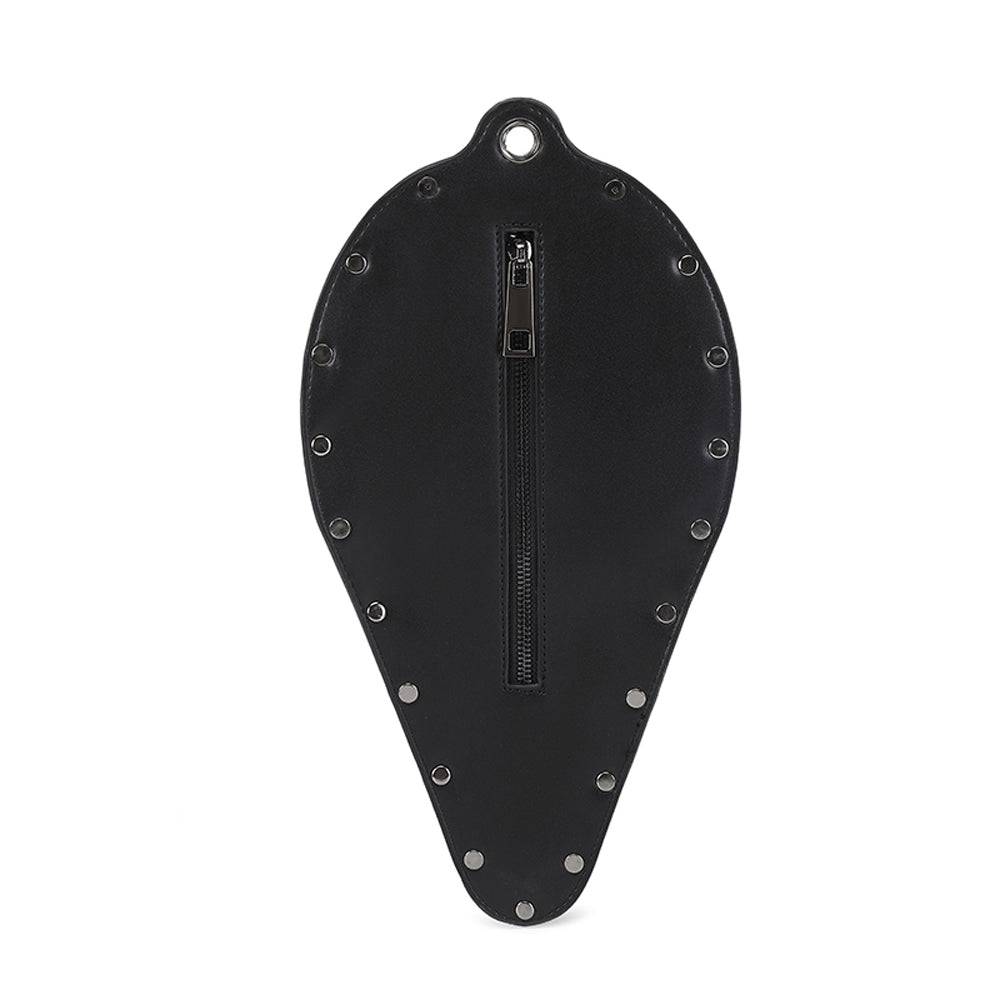 Rossie Viren 3D bird mouth shoulder bag with chain handle, studded fashion cross body messenger bag showing detailed design.