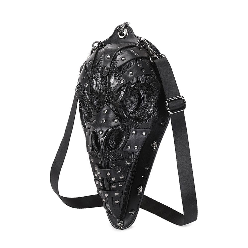 Rossie Viren 3D Studded Fashion Bird Mouth Messenger Bag with chain handle, stylish crossbody shoulder bag with unique design.