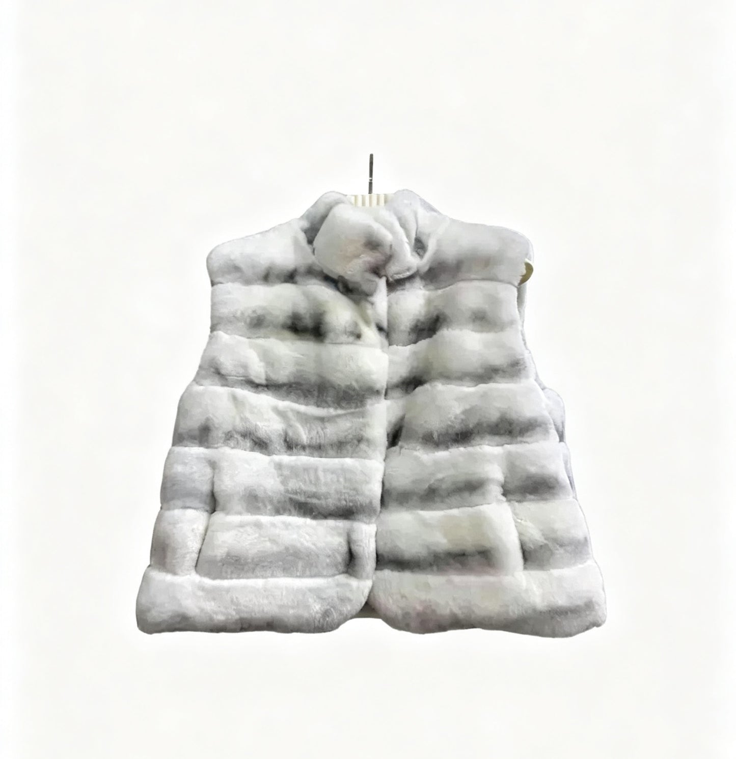 Unisex  Chinchilla Dyed Rex Rabbit Fur Vest