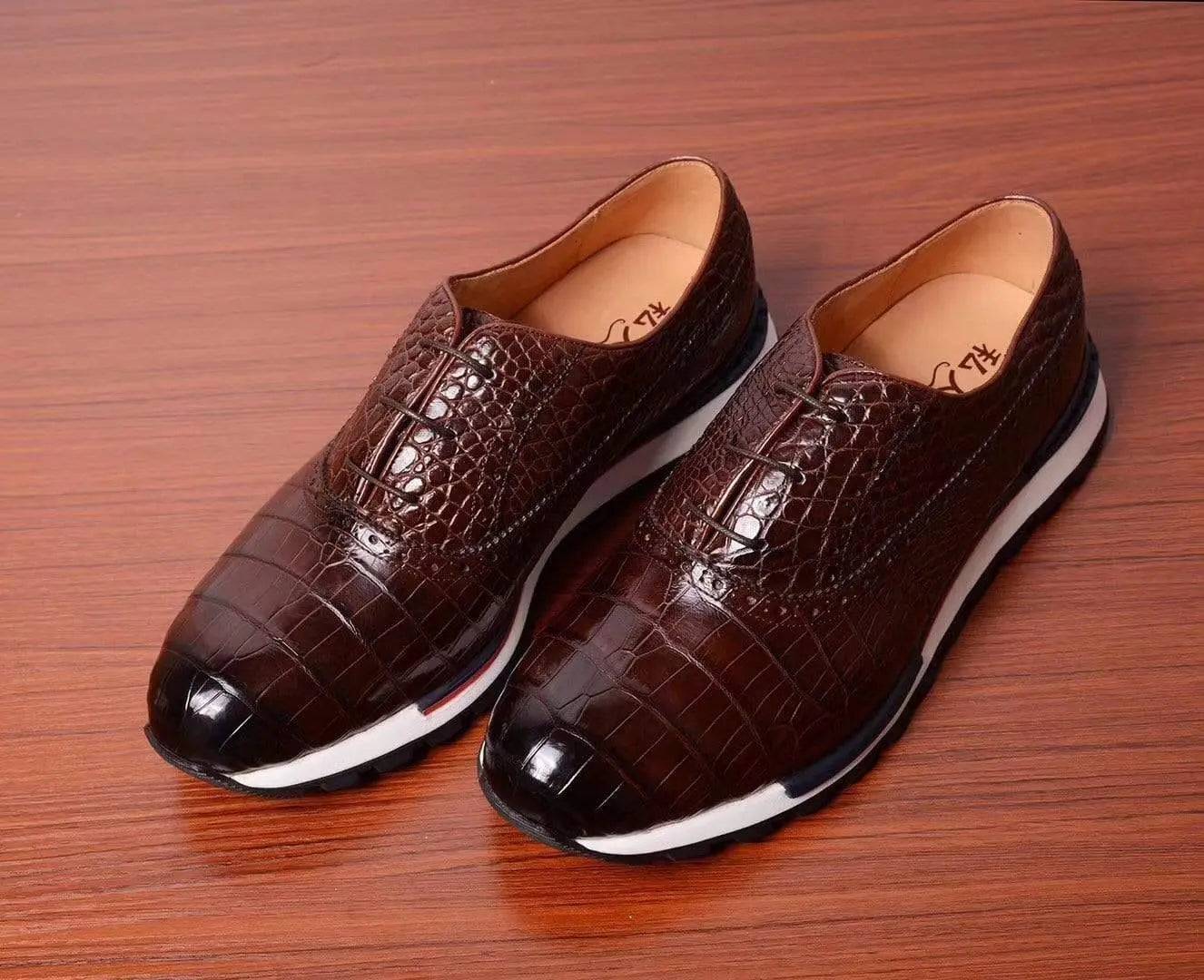Crocodile Shoes Casual Crocodile Shoes, Black Slip On Crocodile Sneakers