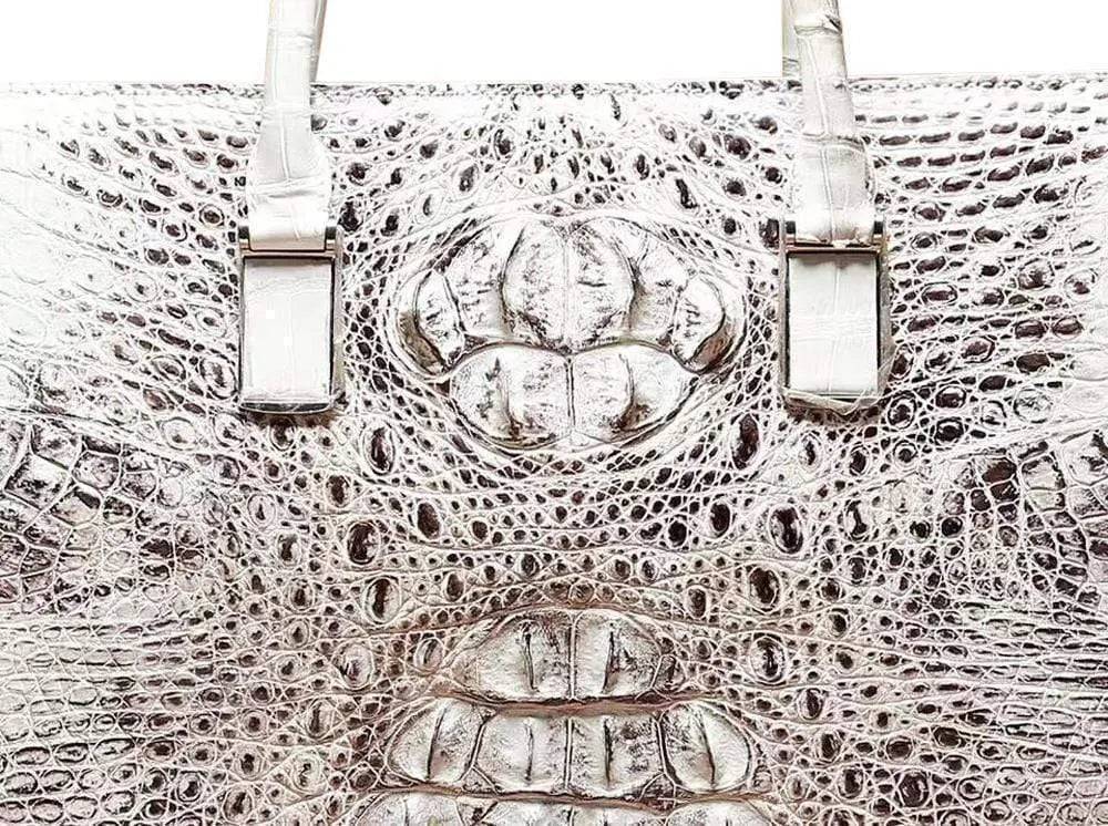 Rossie Viren crocodile leather briefcase handbag for men, classic genuine crocodile leather computer and business bag.