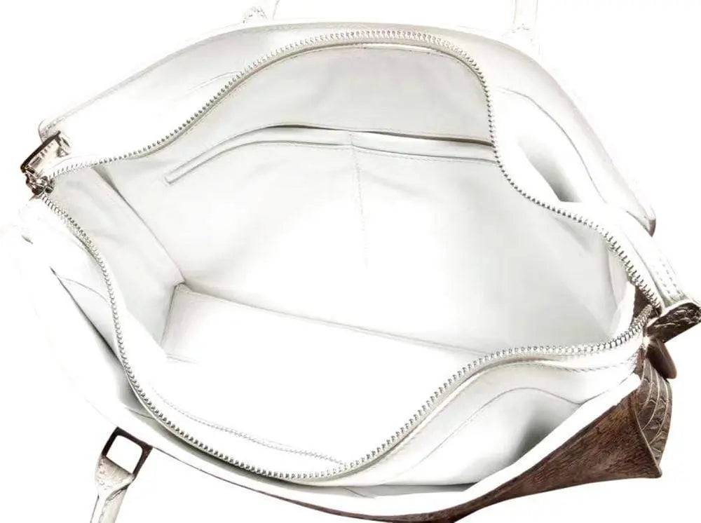 Rossie Viren crocodile leather briefcase for men, classic genuine crocodile handbag with a professional computer bag design.