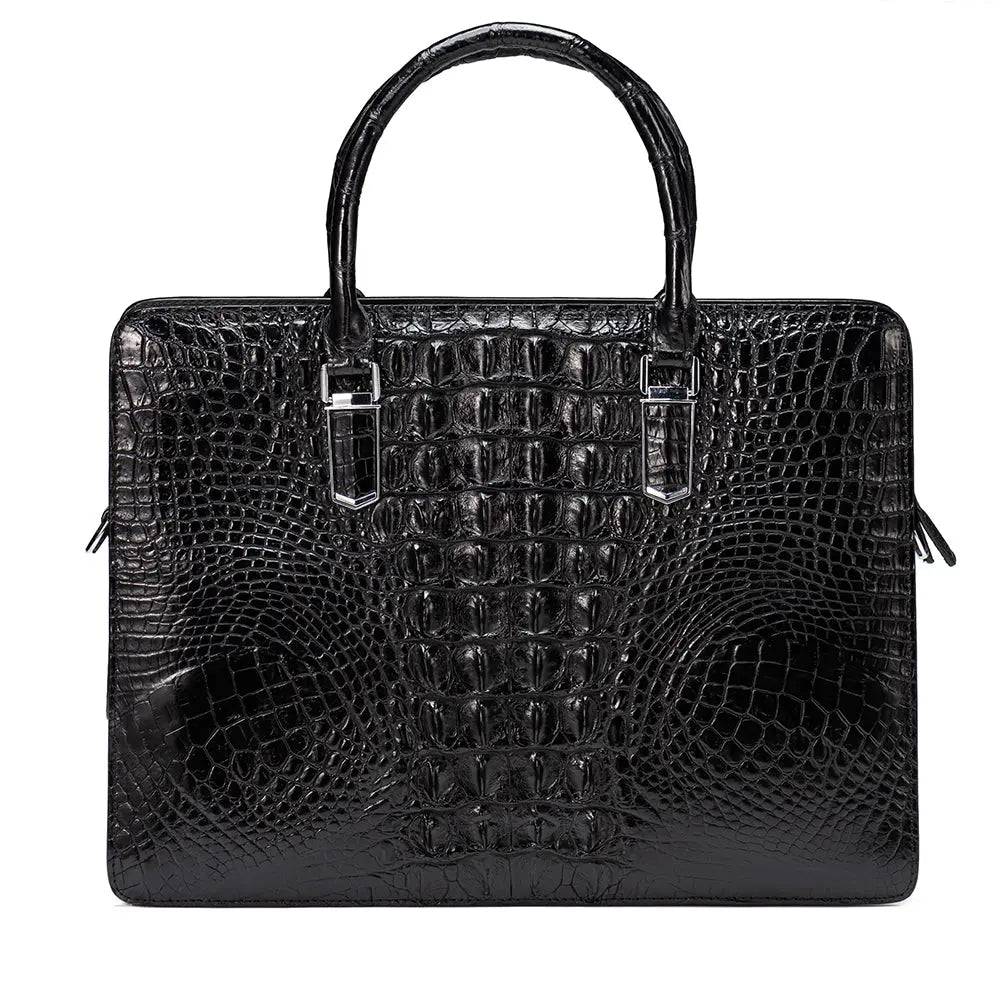 Rossie Viren crocodile leather briefcase and laptop handbag with sturdy handle and sleek design for professional use.