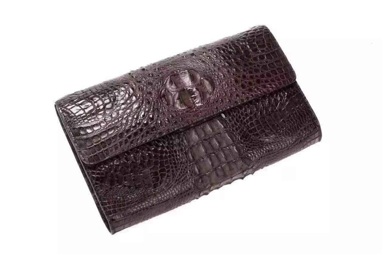 Rossie Viren crocodile leather clutch shoulder bag for men, showcasing textured crocodile pattern and sleek design.