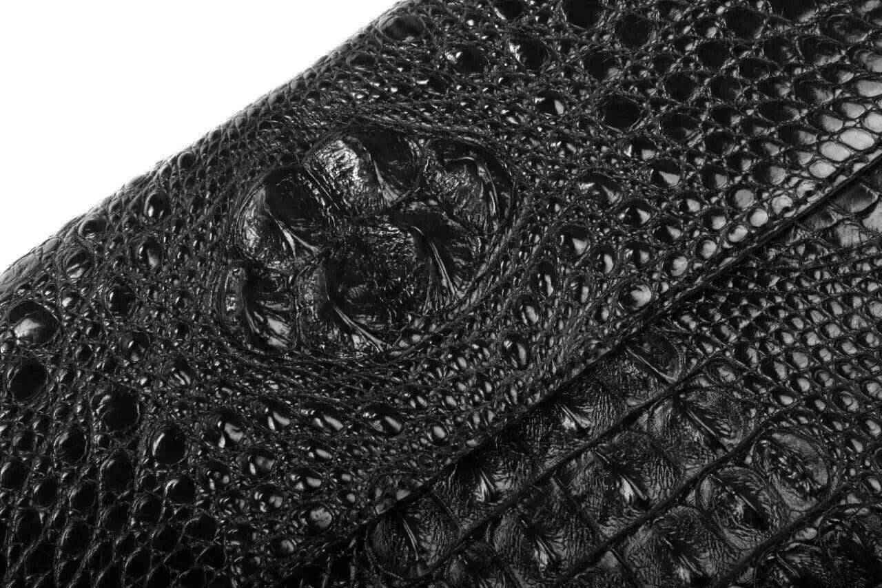 Rossie Viren crocodile leather clutch shoulder bag for men, featuring a sleek design with a textured crocodile pattern.