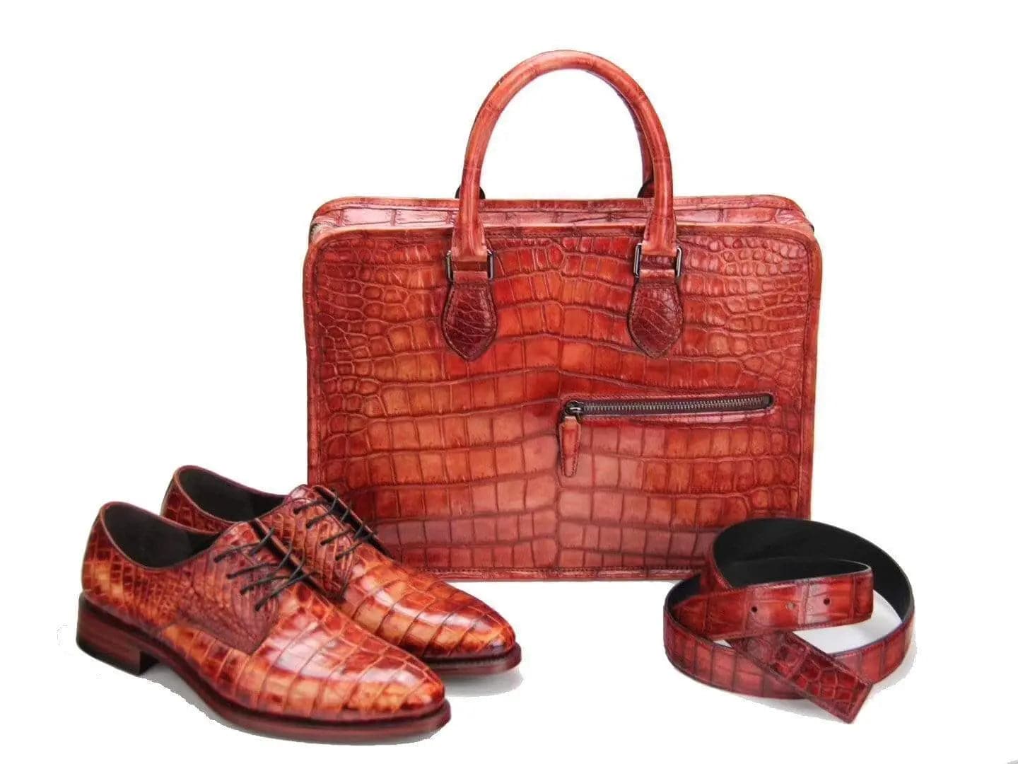 Rossie Viren crocodile leather crossbody bag with laptop compartment, stylish business handbag for professionals.