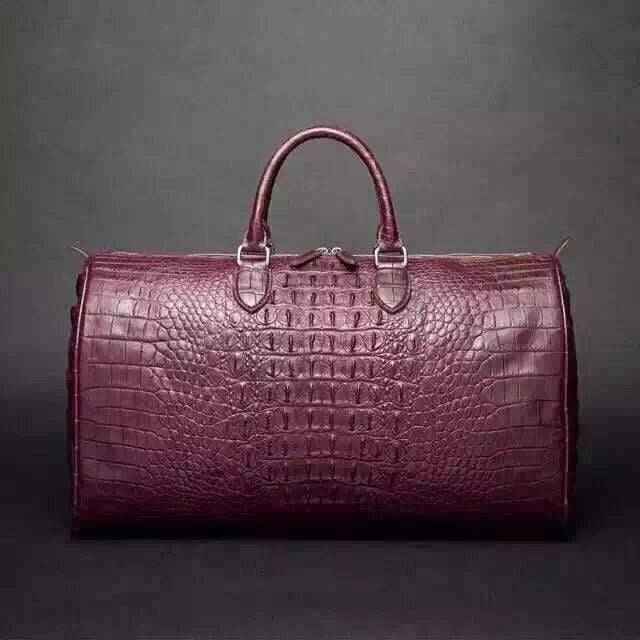 Crocodile Leather Large Travel Duffel Bag