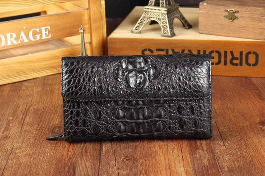 Crocodile Skin  Leather   Trifold   Wallet For Men