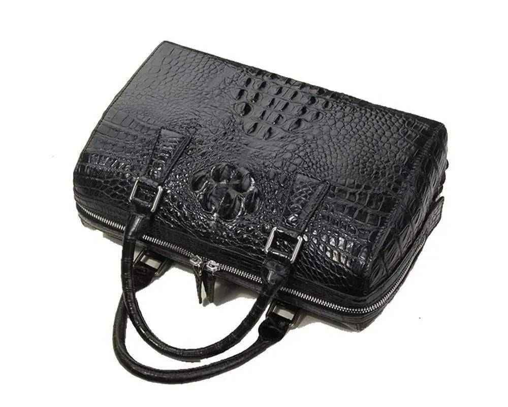 Crocodile Skin  Leather Boston Satchel Bags