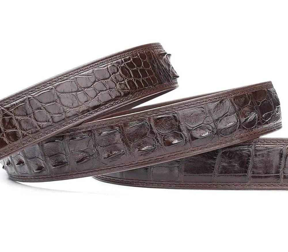 Crocodile Skin Bone Leather Waist Belt Without Buckle