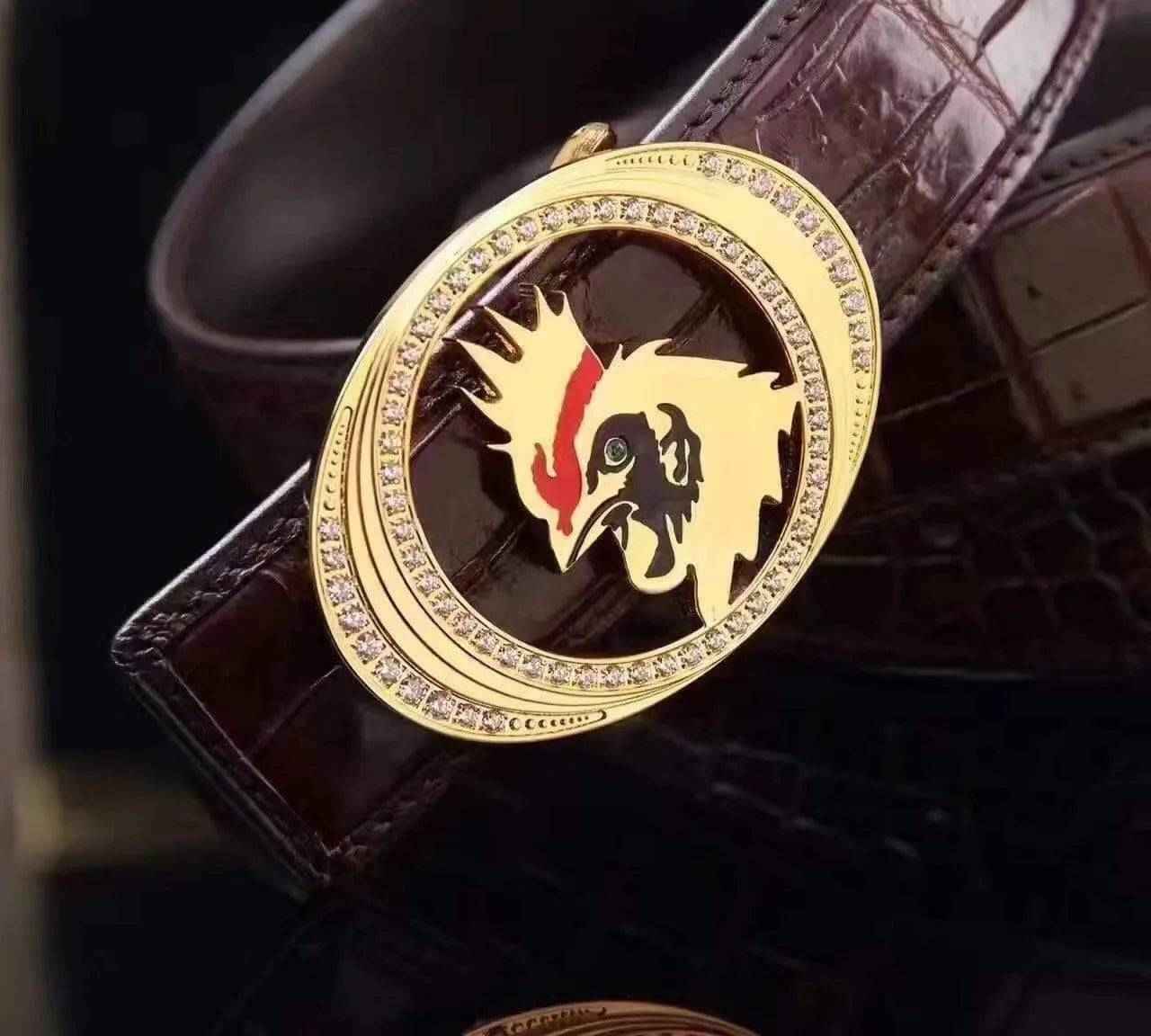 Crocodile Skin Leather Chicken Belt  For Mens Belt