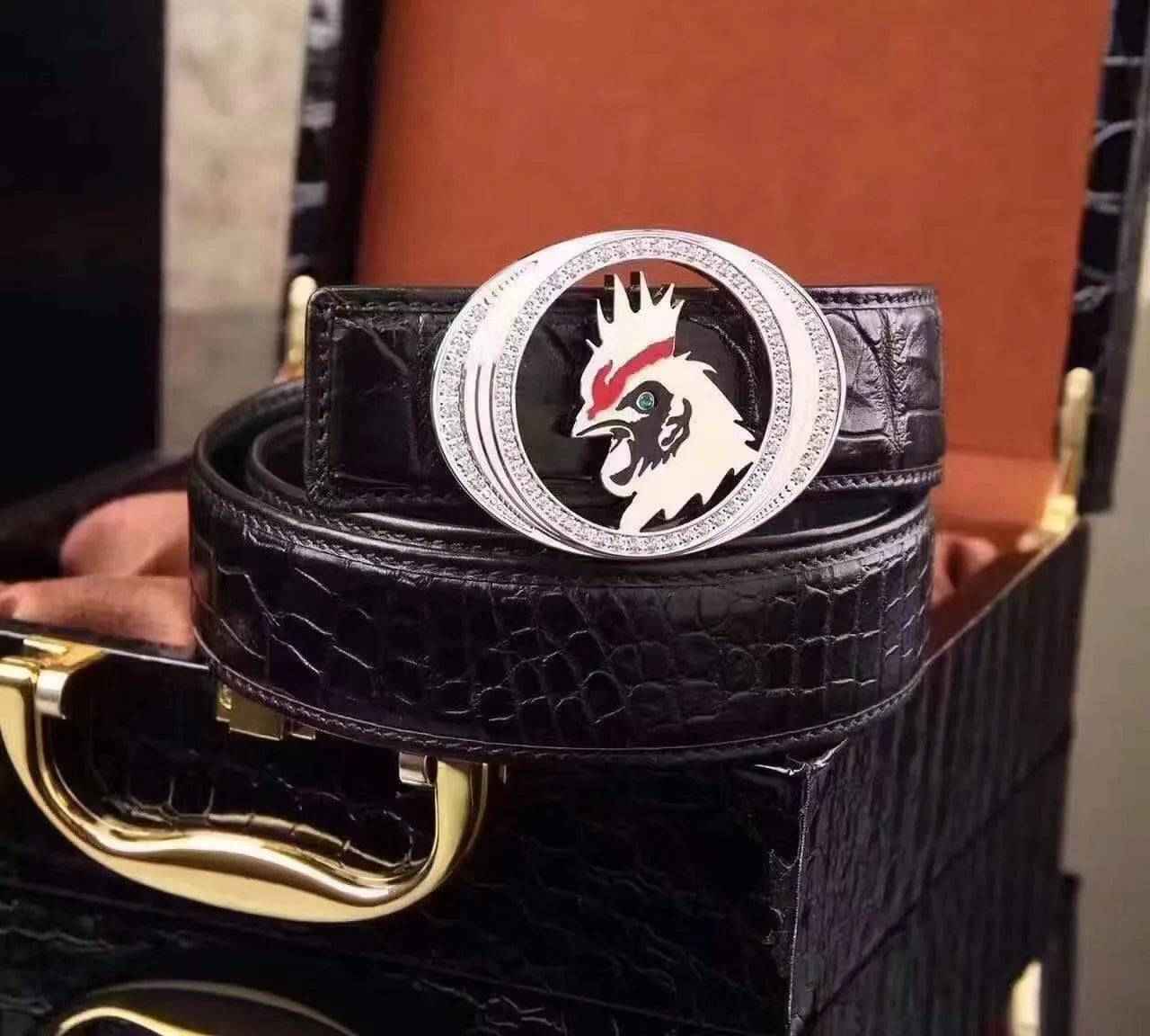 Crocodile Skin Leather Chicken Belt  For Mens Belt