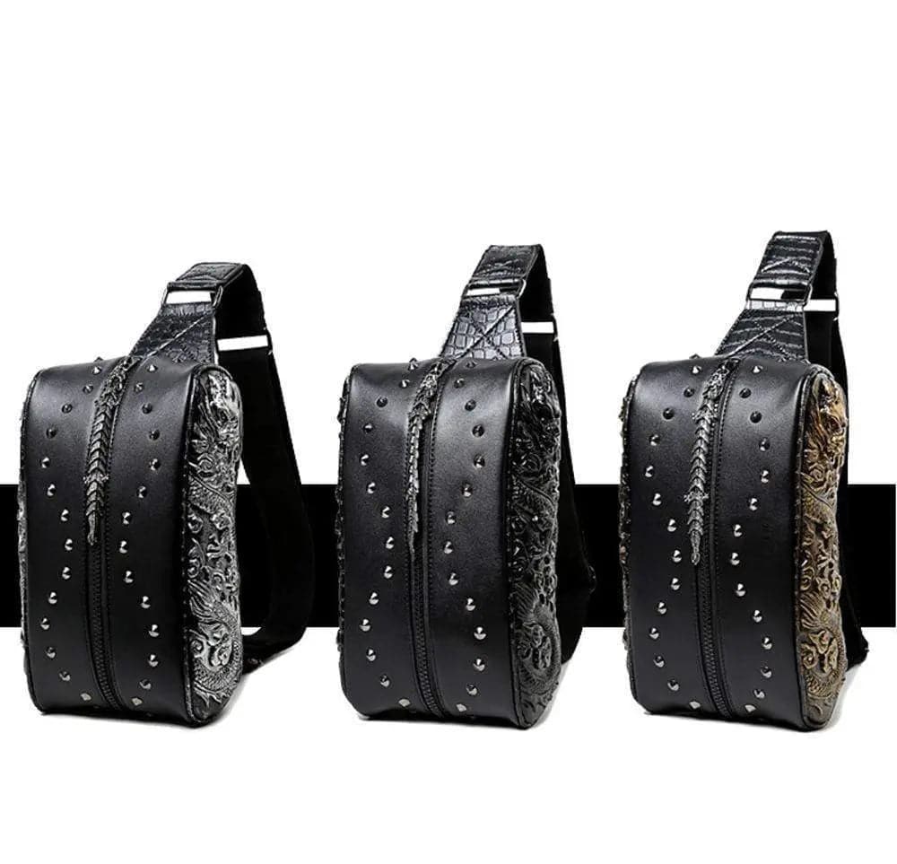 Fashion 3D Punk Rivets  Backpack  Travelling Rucksack  Computer Bag Without  Hat