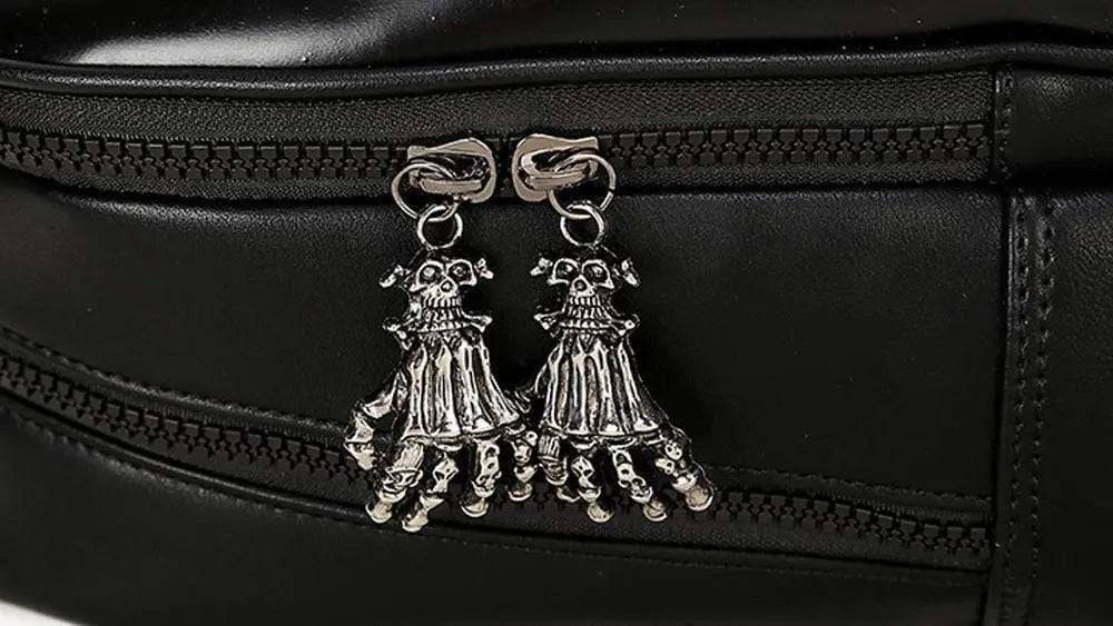 Fashion Punk Rivets Waterproof 3D Ghost Skull With Crown Backpack  Laptop