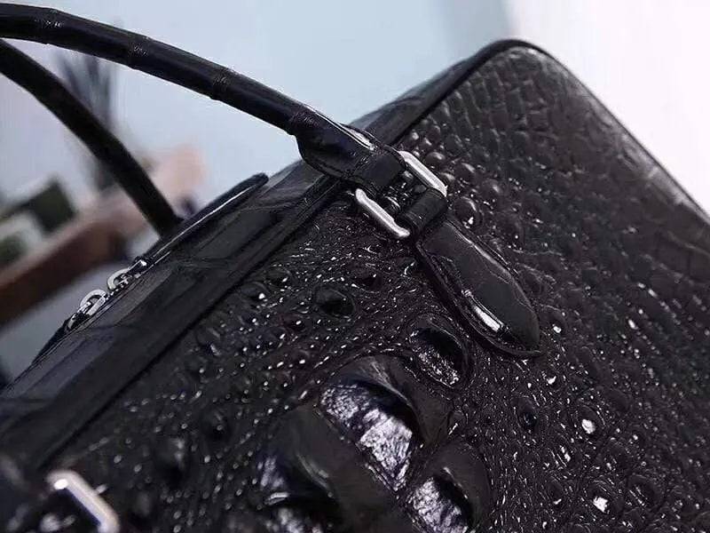 Genuine crocodile leather large travel bag by Rossie Viren, bone leather weekend holdall with spacious interior and durable design.