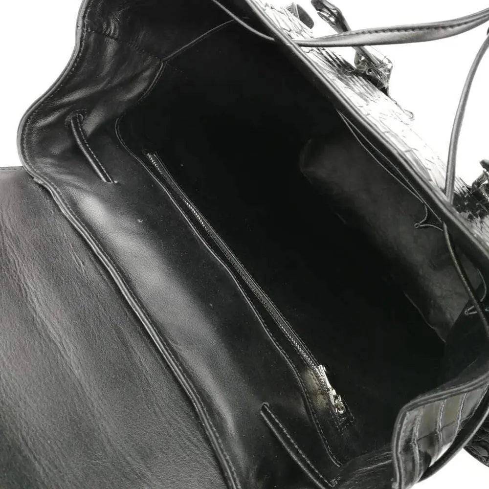 Genuine Siamese  Crocodile Belly Leather Backpack