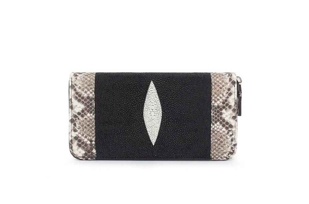 GenuinePearl Stingray Leather Large Zip Around Wallet For Women