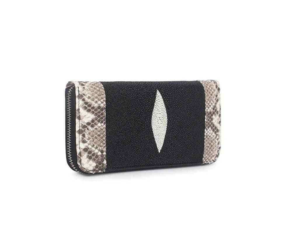 GenuinePearl Stingray Leather Large Zip Around Wallet For Women