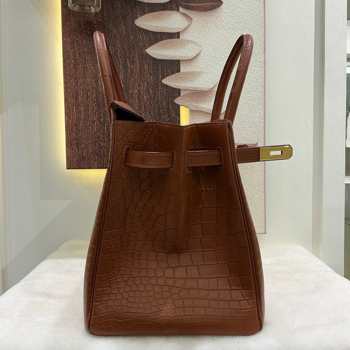 Genuine Matt US Alligator Crocodile Skin Top Handle Bag by Rossie Viren in dark grey, featuring a sleek business design.