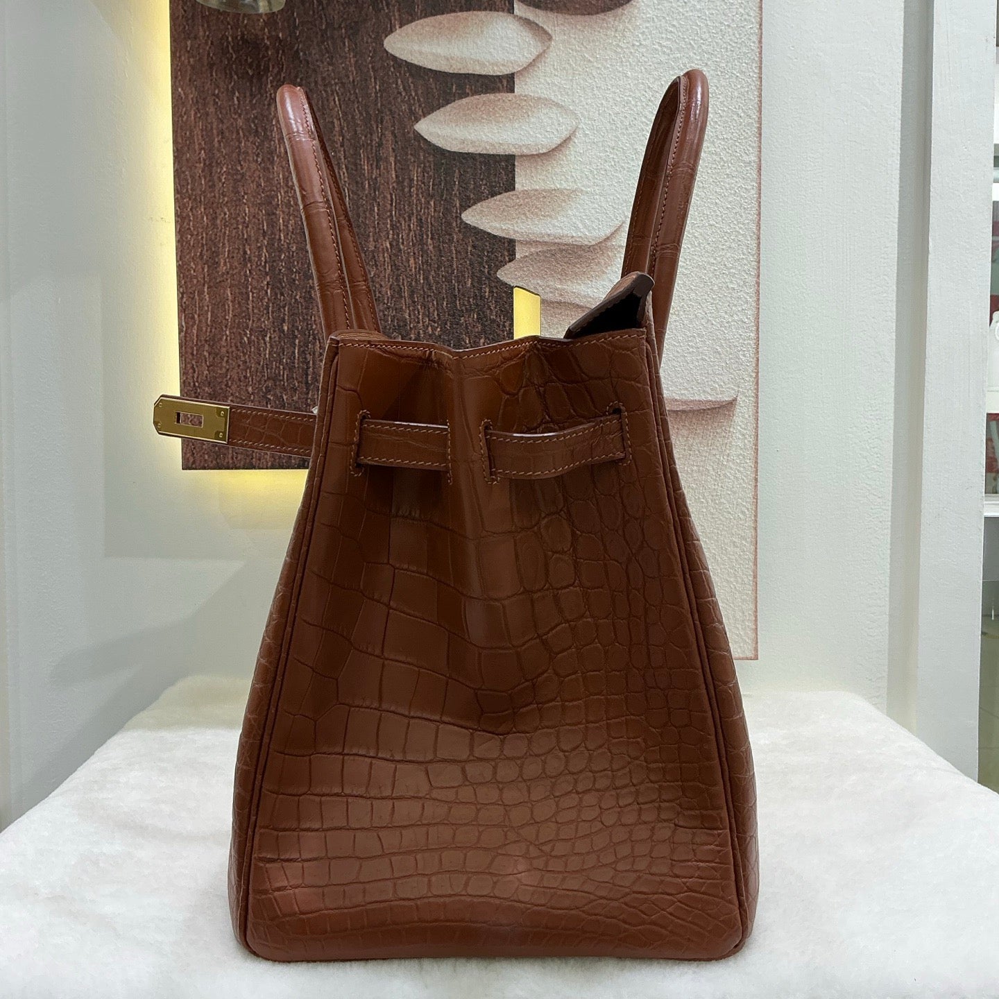 Genuine Matt US alligator crocodile leather top handle handbag by Rossie Viren in dark grey, 40cm office and business bag