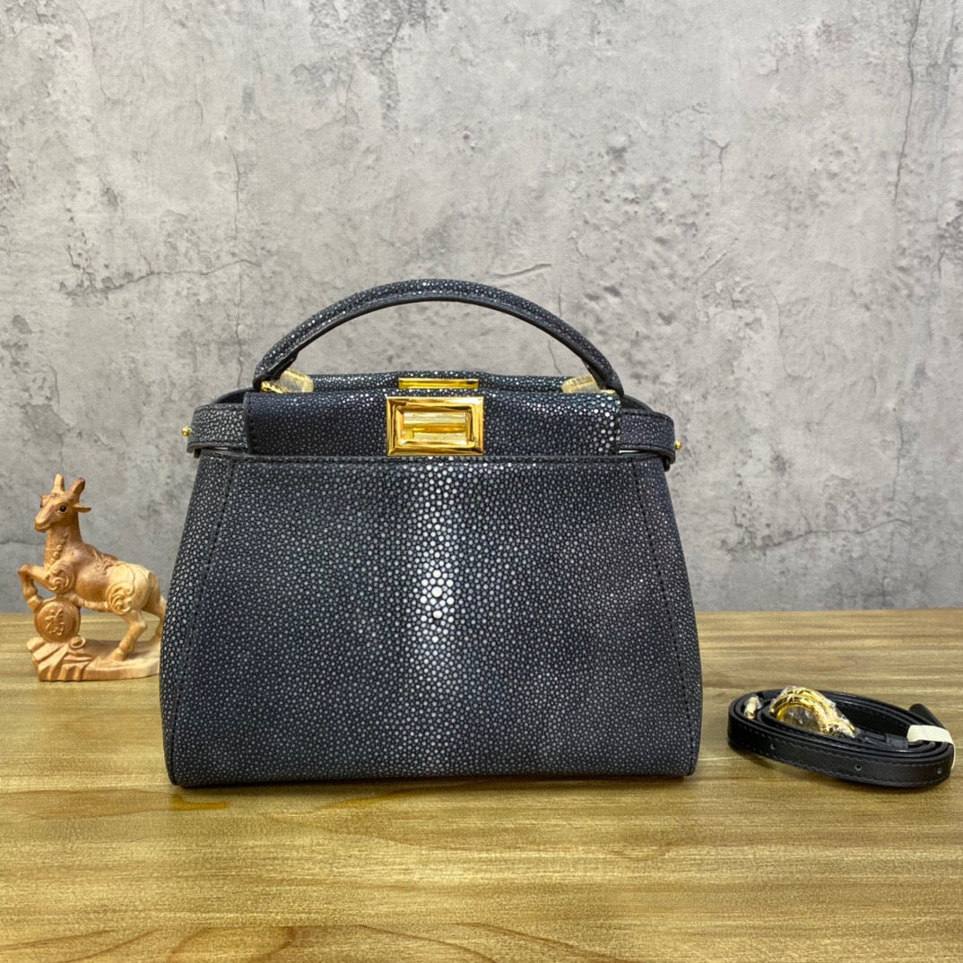 Genuine Stingray Leather Top Handle Tote Bag For Women