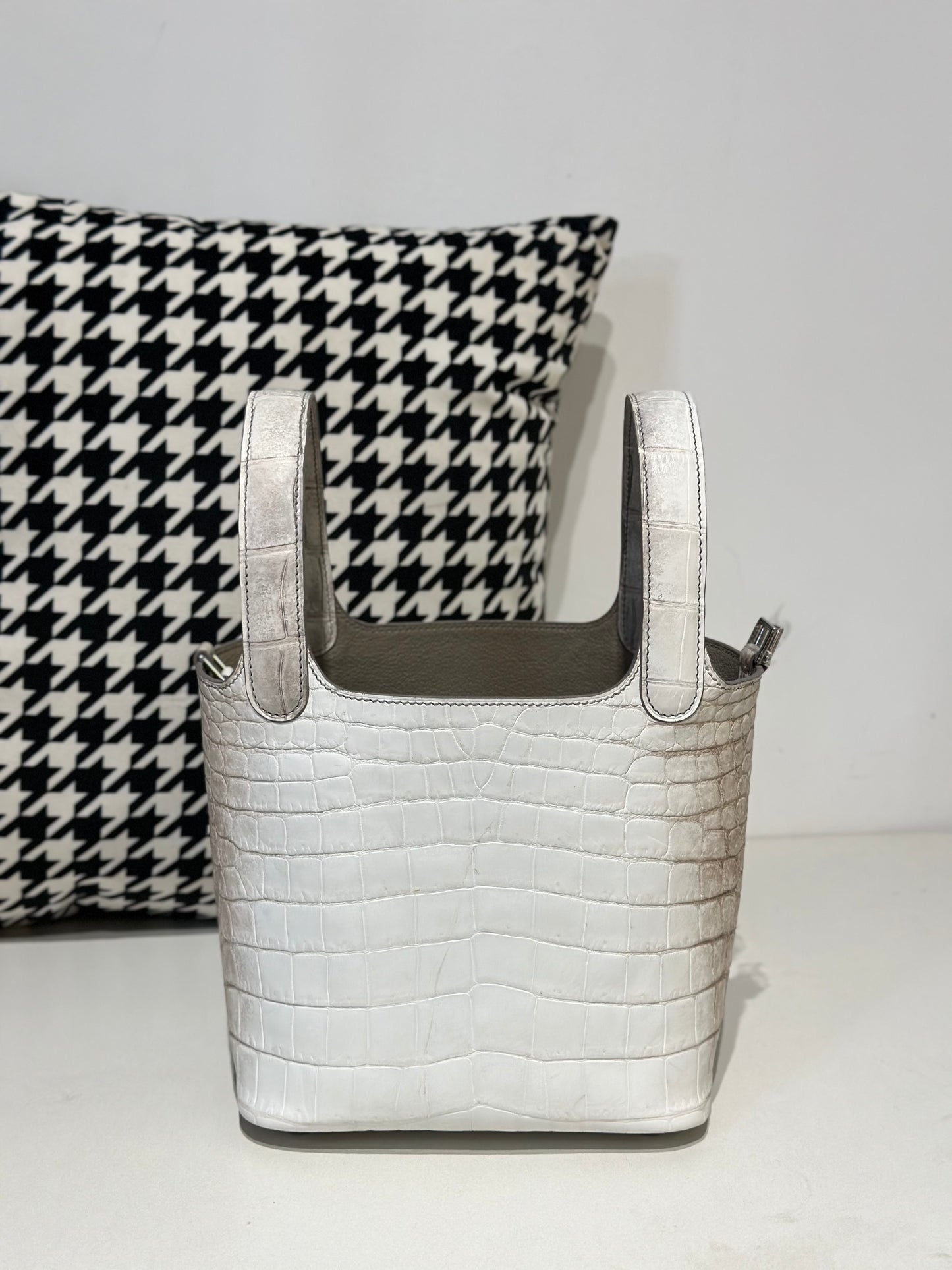 Women's genuine crocodile skin leather small crossbody handbag by Rossie Viren, featuring a sleek Himalayan design.